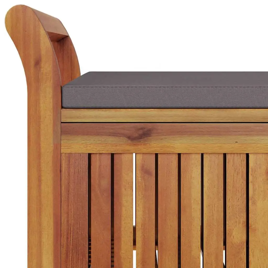 Garden Storage Bench 91cm Outdoor Seating with Cushion Solid Wood Brown
