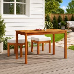 Comfortable Outdoor Dining Set with Cream Cushions