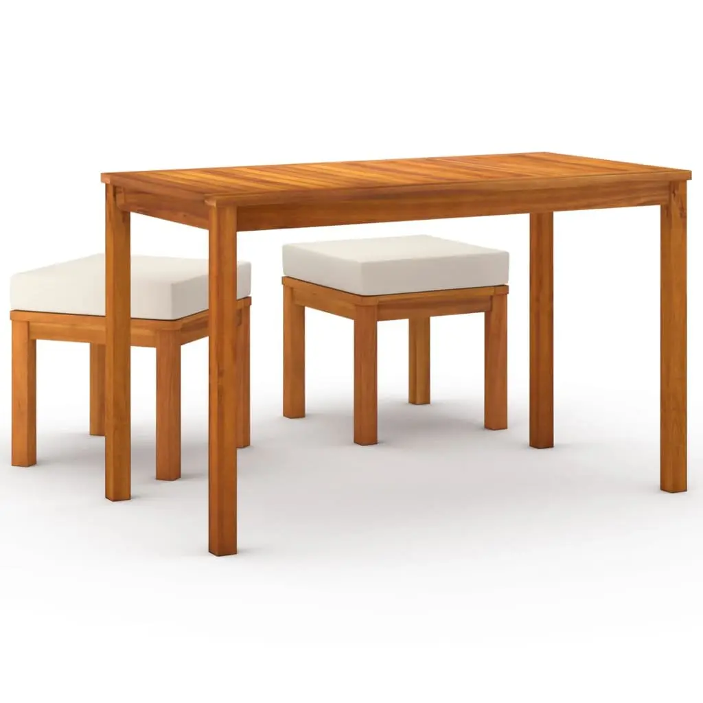 Outdoor Dining Set with Cream Cushions