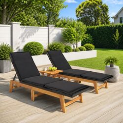 Reliable Black Sun Loungers with Cushions for Outdoor Comfort
