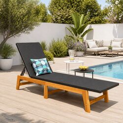 Reliable Black Sun Lounger for Outdoor Use