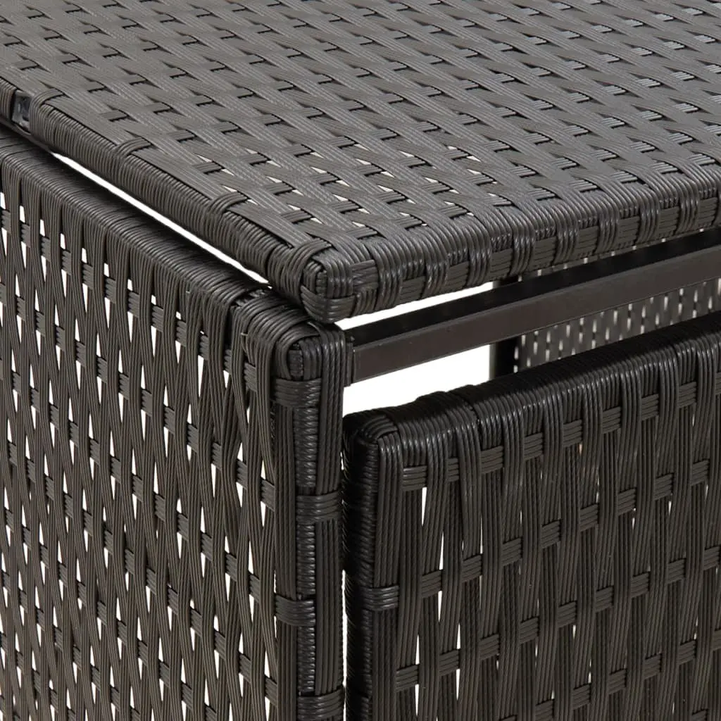 Double Wheelie Bin Shed Garden Storage Outdoor Waste Black Poly Rattan