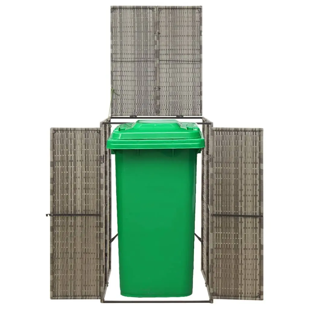 Single Wheelie Bin Shed Garden Storage 70x80x117cm Grey