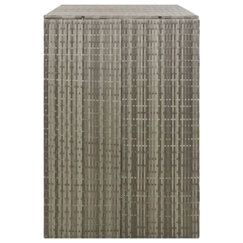 Double Wheelie Bin Shed Garden Waste Container Enclosure 140 x 80 x 117 cm Grey