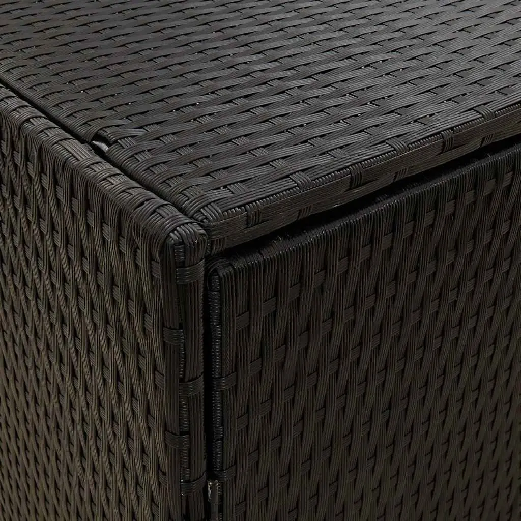 Garden Storage Cabinet Outdoor Tool Chest 100 x 55.5 x 80 cm Black Poly Rattan Waterproof