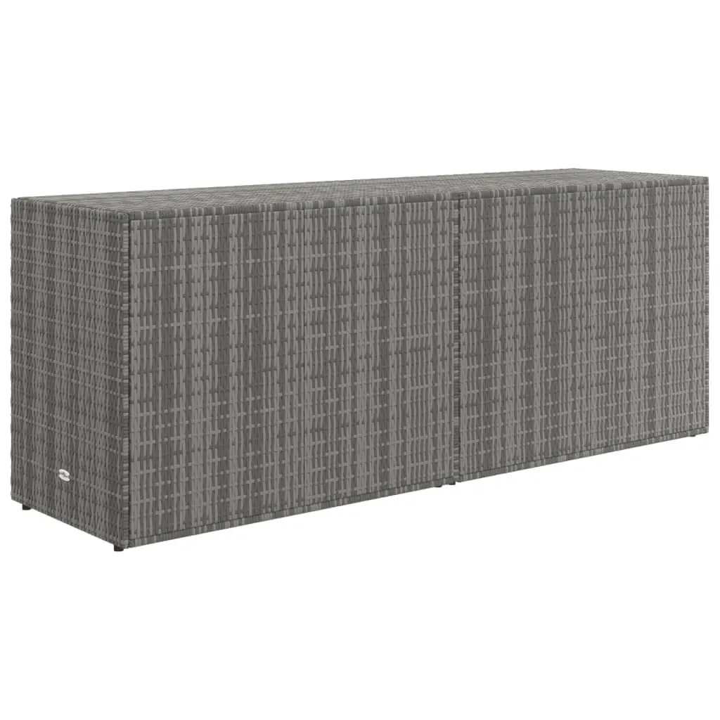 Garden Storage Cabinet Outdoor Tool Chest 198cm x 55.5cm x 80cm Grey Poly Rattan