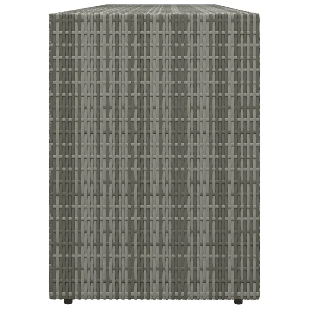Garden Storage Cabinet Outdoor Tool Chest 198cm x 55.5cm x 80cm Grey Poly Rattan