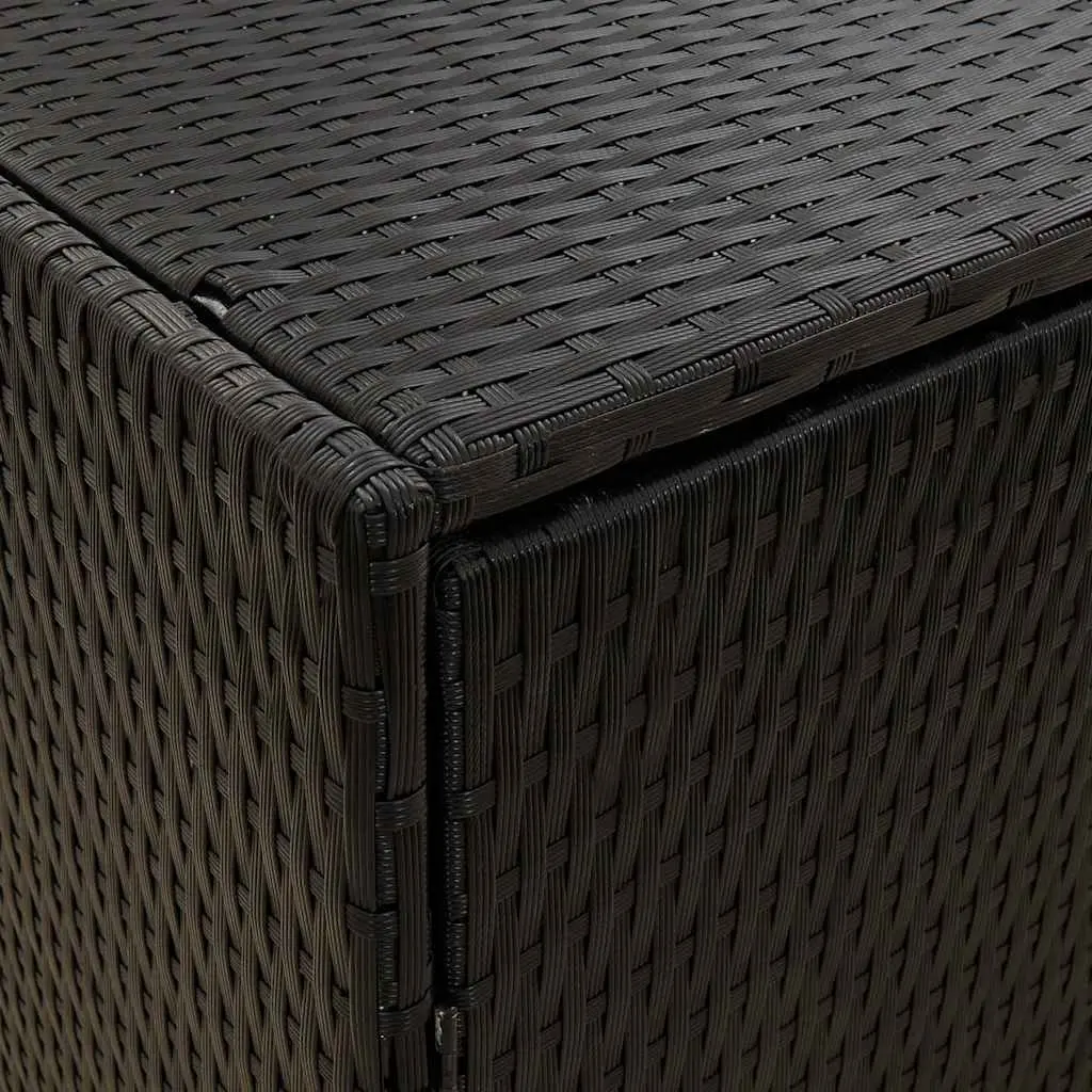 Garden Storage Cabinet Outdoor Poly Rattan Weatherproof 59x40x180cm Black