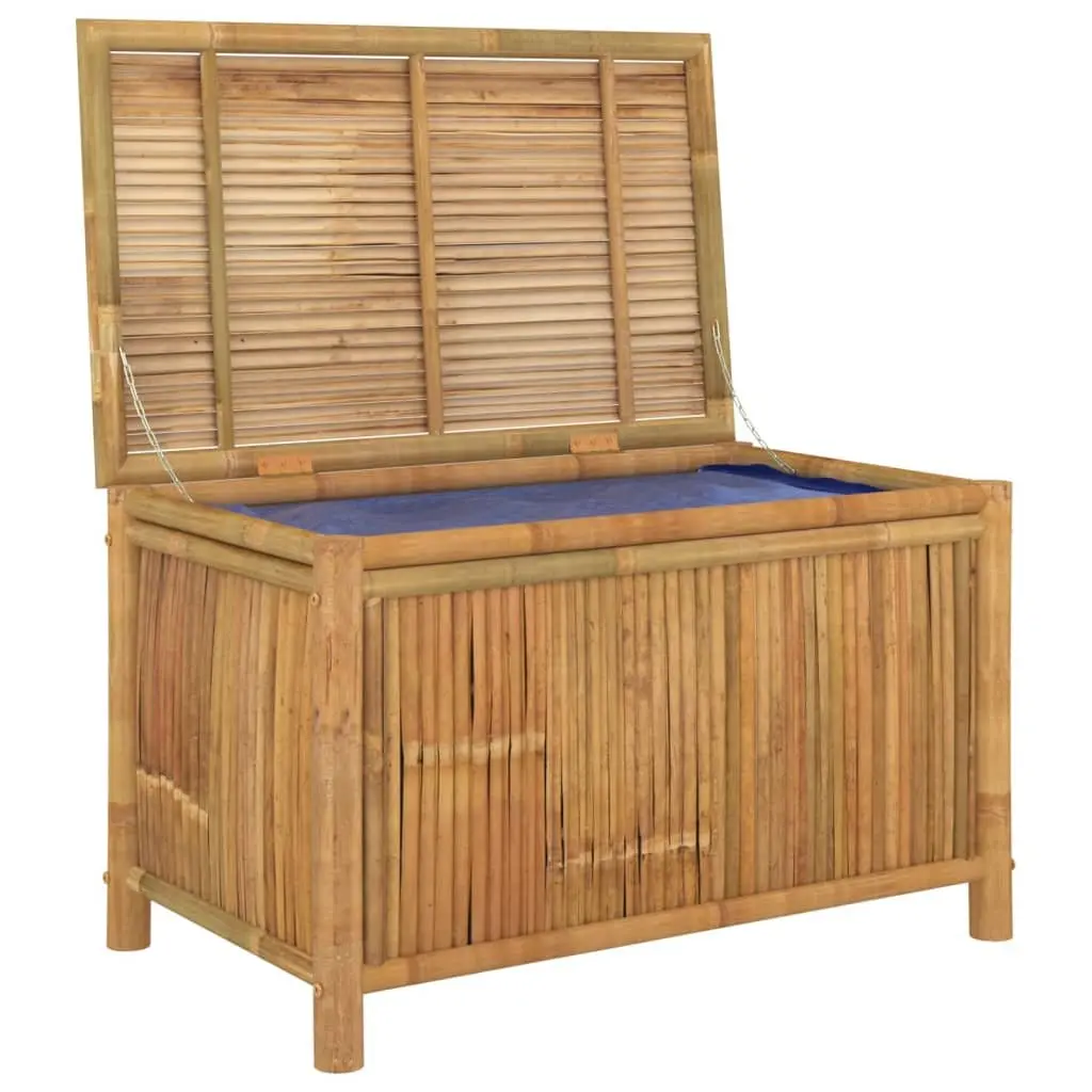 Bamboo Garden Storage Box Outdoor Bench 90x52x55cm Brown
