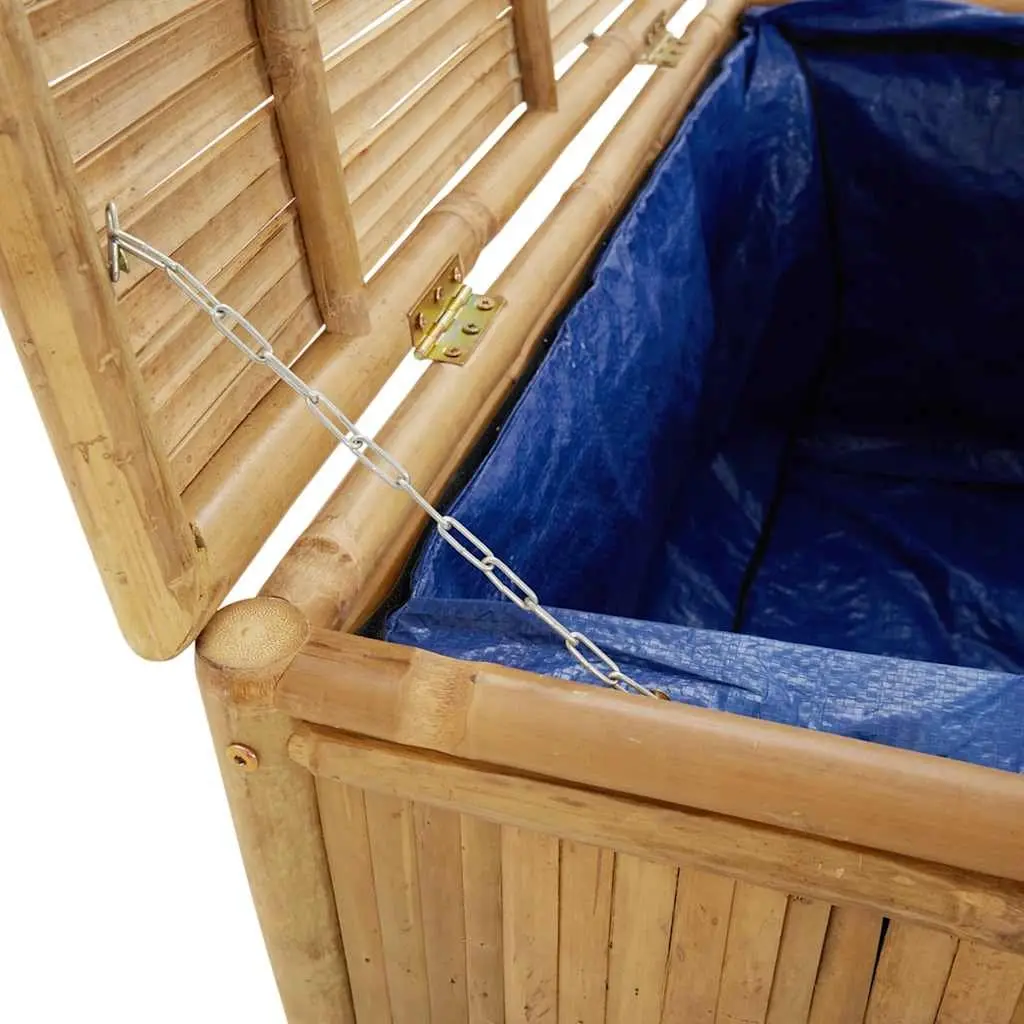 Garden Storage Box Outdoor Bench Chest 110x52x55cm Brown Bamboo