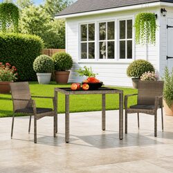 Comfortable and Durable Grey Garden Chairs - 2 Pack