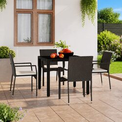 Reliable 4-Piece Garden Chair Set with Cushions