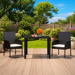 Quality Black Garden Chairs Set with Cushions