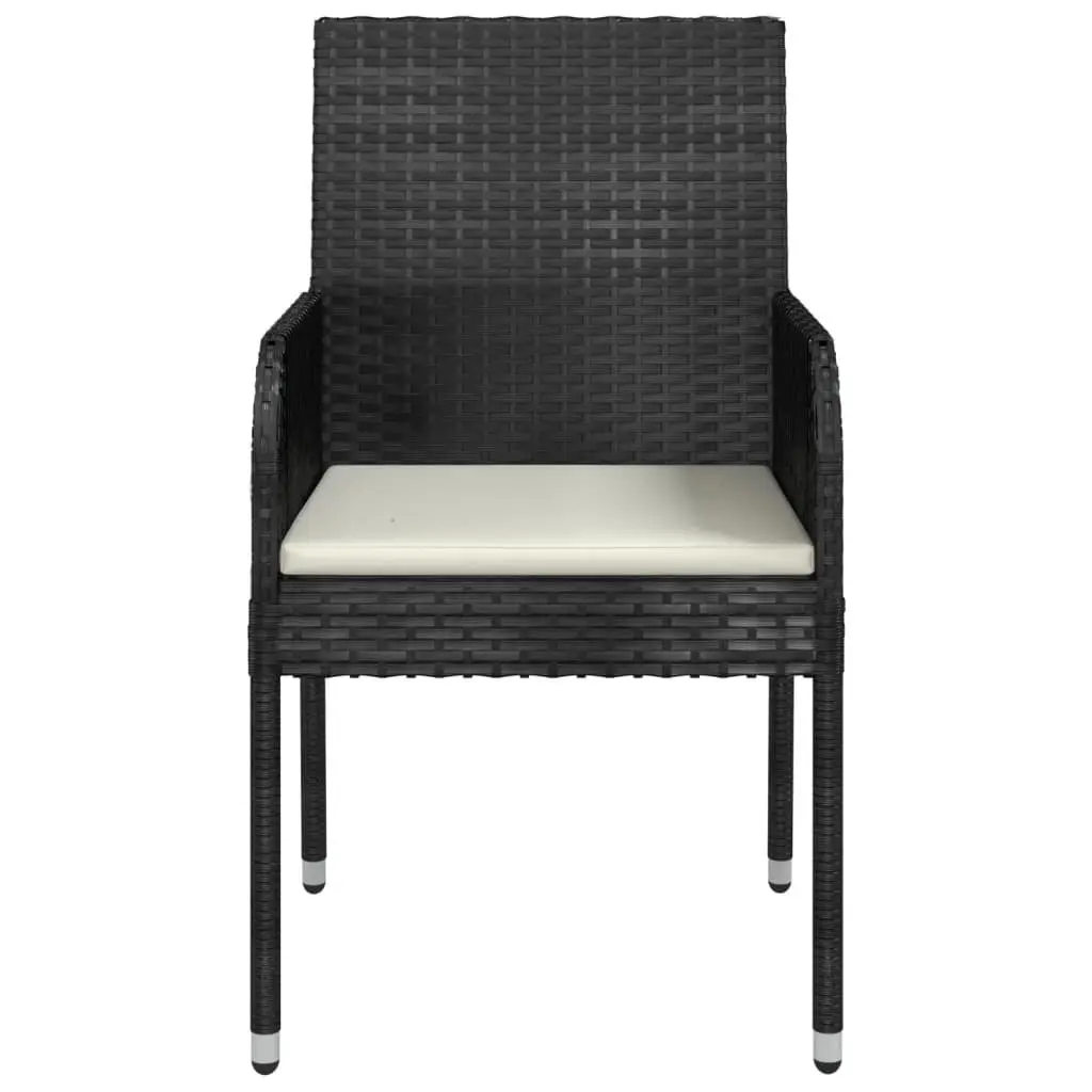 Black Garden Chairs Set with Cushions