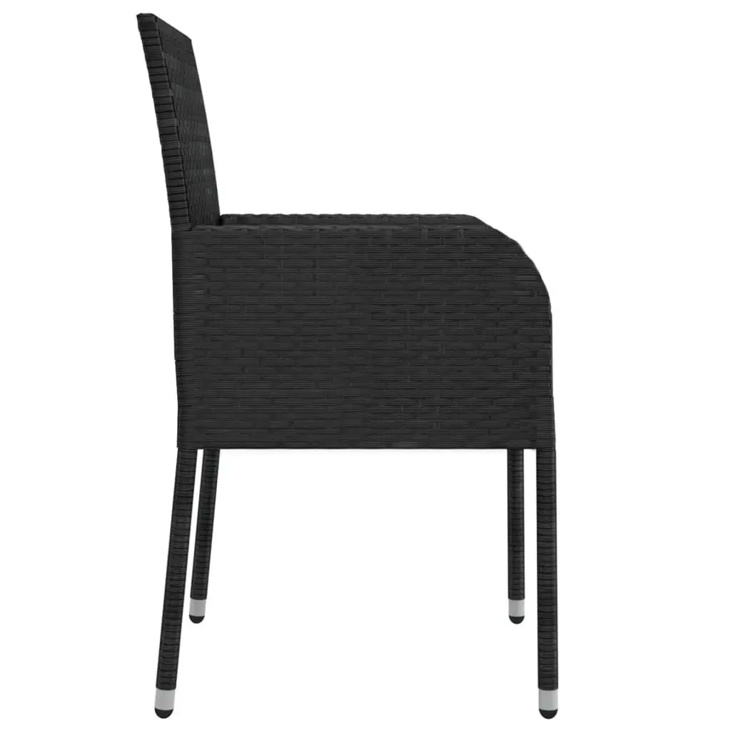 Black Garden Chairs Set with Cushions