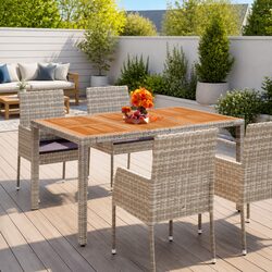 Sturdy Grey Garden Table with Practical Features