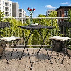 Practical Folding Bistro Table in Black - Durable and Stylish