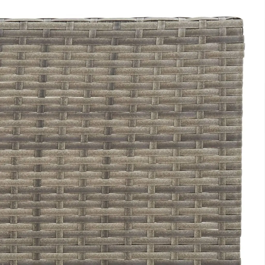 Folding Bistro Table Grey Outdoor Garden Patio Furniture Poly Rattan Steel Frame