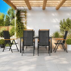 Black Garden Dining Set: 7 Pieces of Practical Comfort