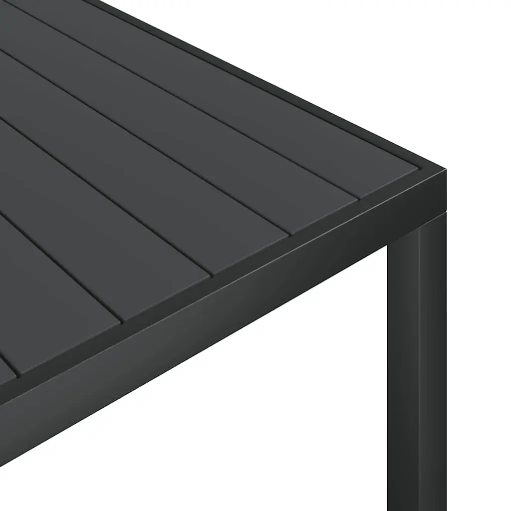 7 Piece Garden Dining Set Outdoor Furniture Black Foldable Table Chairs