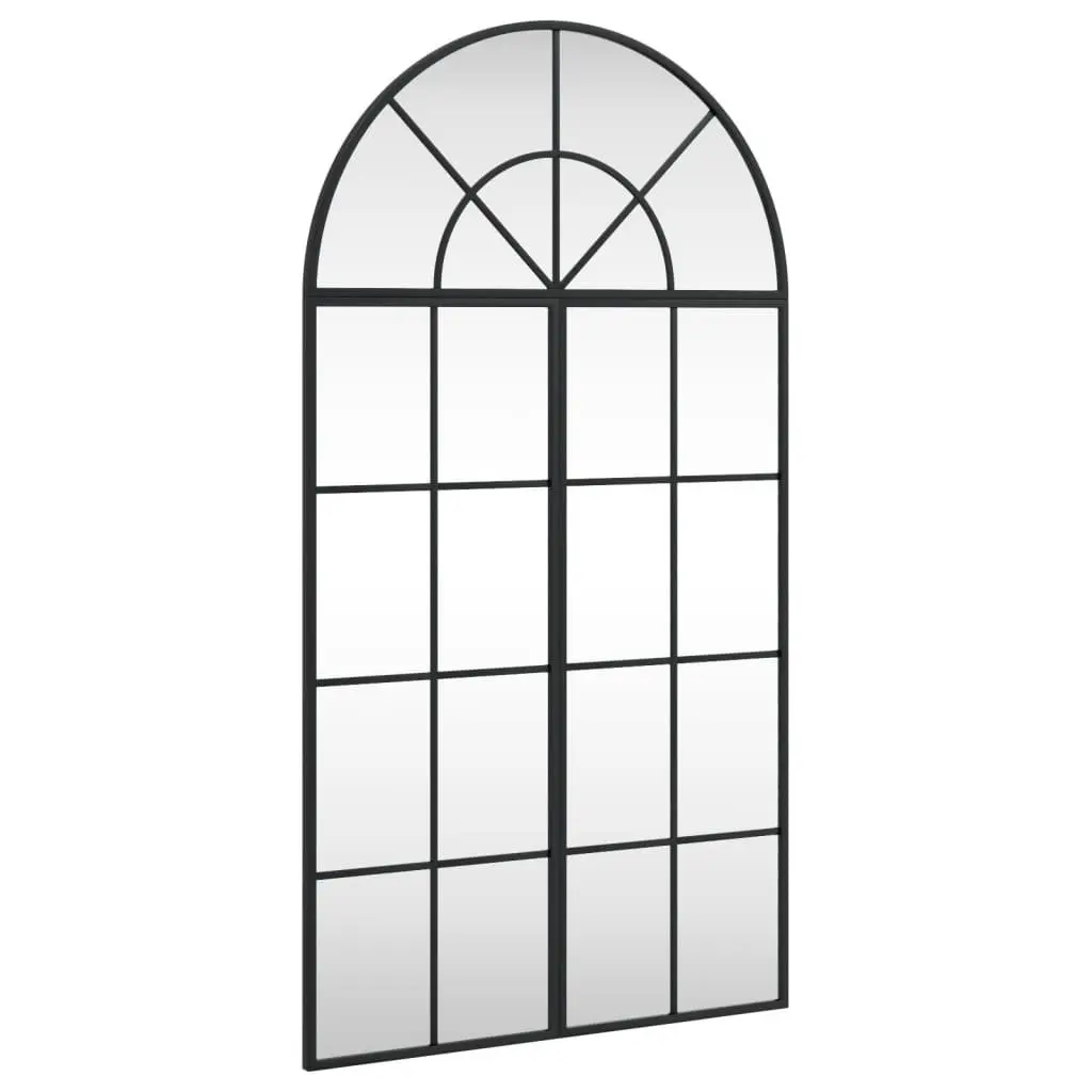 Iron Frame Arch Wall Mirror 60x110cm Black Minimalist Home Decor