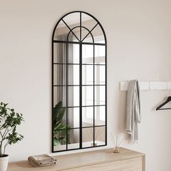 Practical Black Arch Iron Frame Mirror 60x130 cm