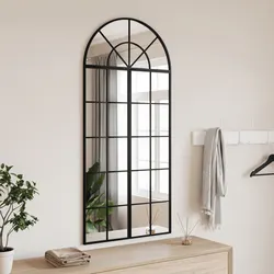 Practical Black Arch Iron Frame Mirror 60x130 cm