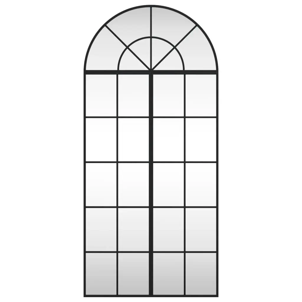 Wall Mirror Black Arch Iron Frame 60x130 cm Minimalist Home Decor Bedroom