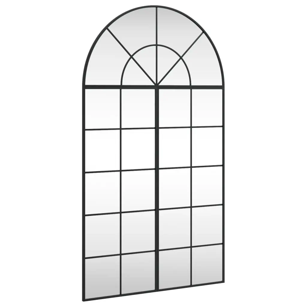 Wall Mirror Arch Black 80x140 cm Iron Frame Glass Decor