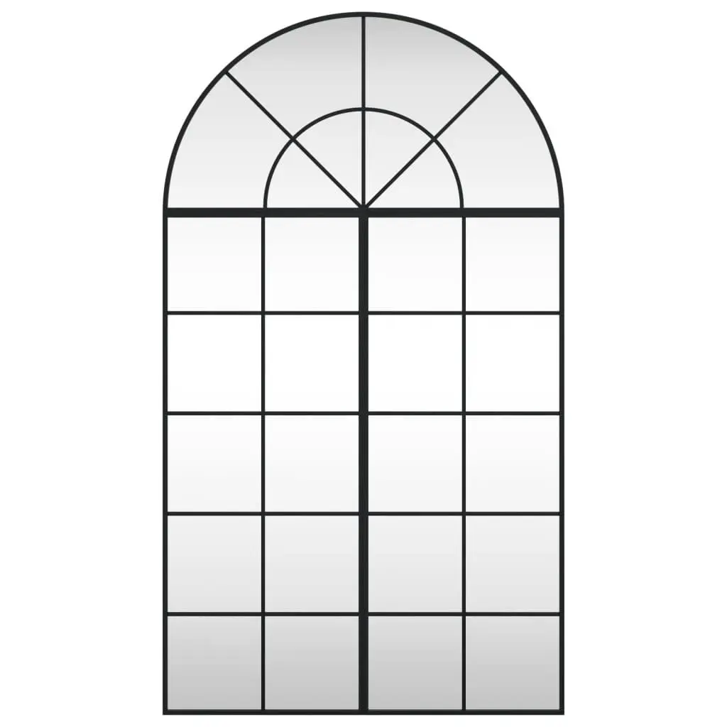 Wall Mirror Arch Black 80x140 cm Iron Frame Glass Decor