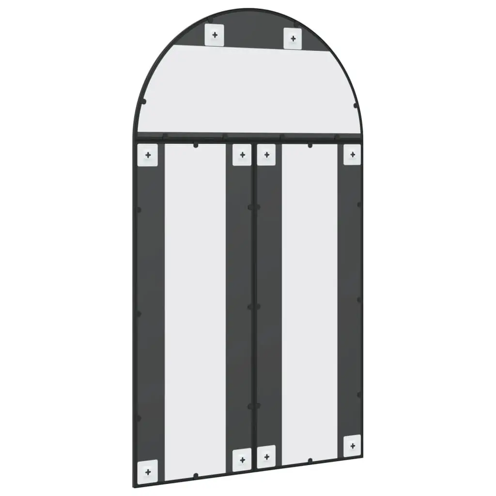 Wall Mirror Arch Black 80x140 cm Iron Frame Glass Decor