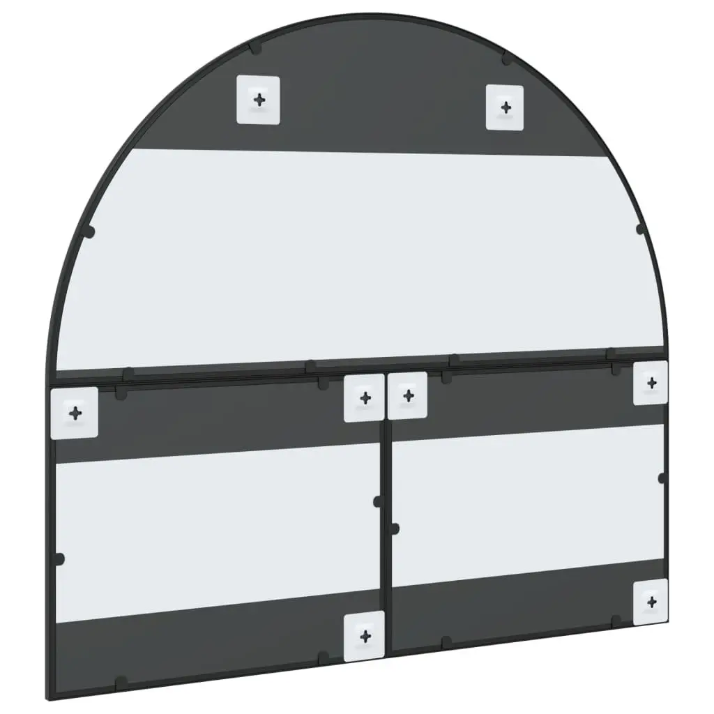 Wall Mirror Black Arch Iron Frame 100x90 cm Bedroom Hallway Bathroom Decor