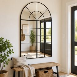 A Practical Addition: Black Arch Wall Mirror 100x150 cm