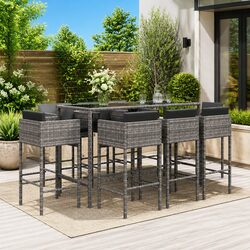 Comfortable and Reliable 9 Piece Garden Bar Set