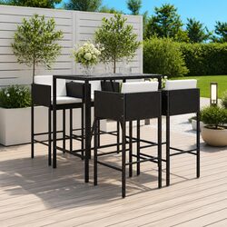 Versatile 5 Piece Outdoor Bar Set with Comfort and Style