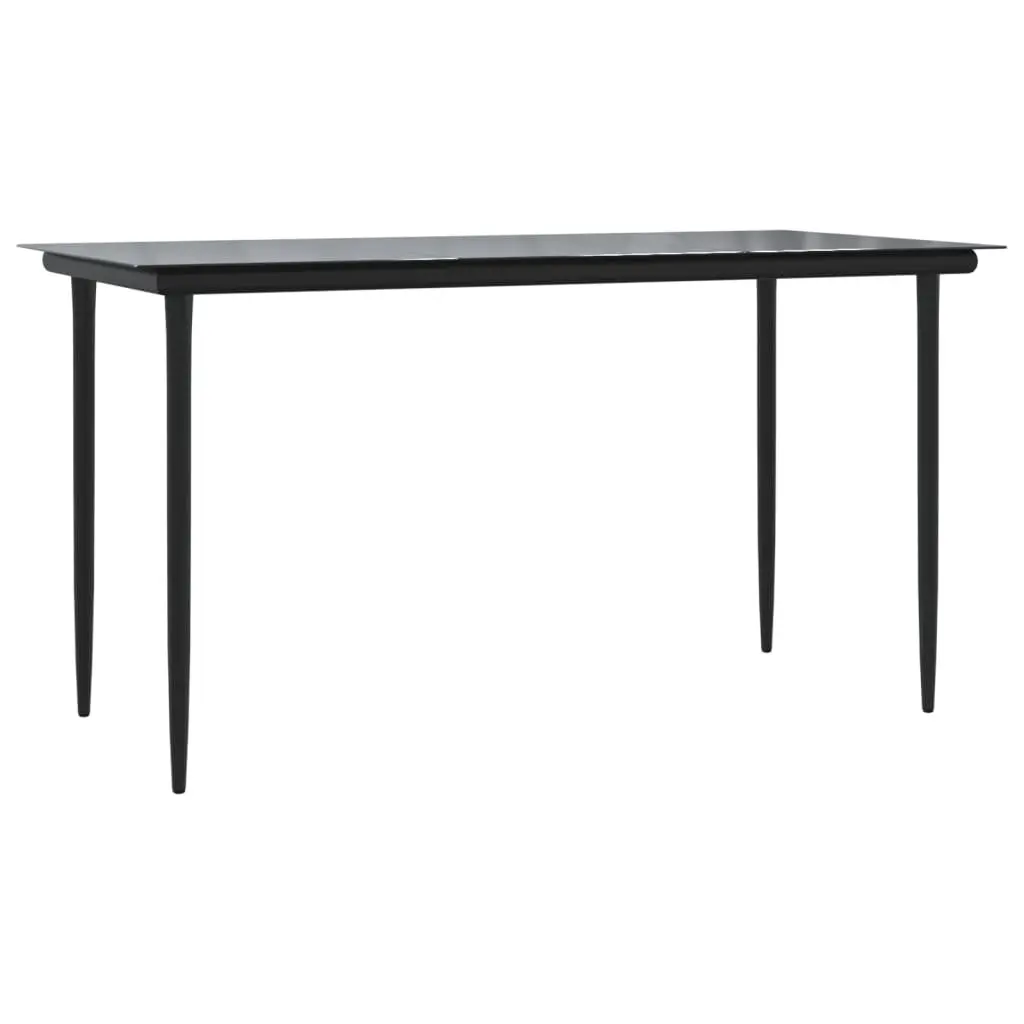 Outdoor Dining Set 5 Piece Garden Furniture Black Steel Textilene Chairs Table