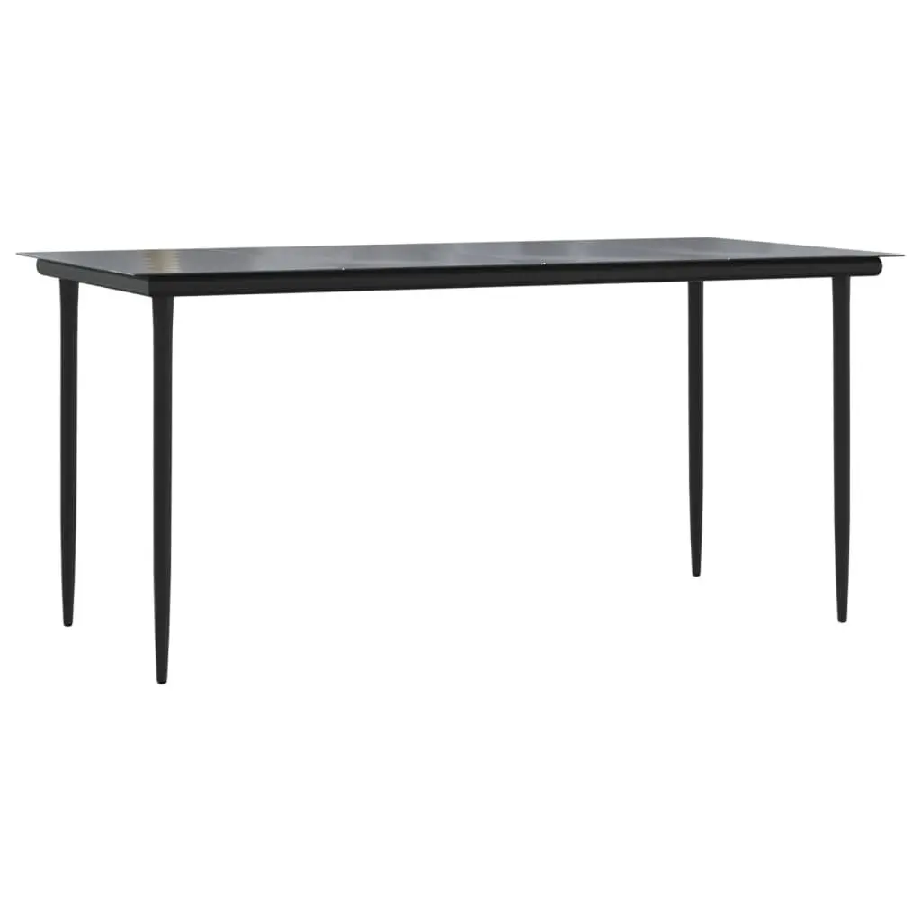 Garden Dining Set 5 Piece Outdoor Furniture Table Chairs Black Steel Textilene