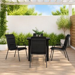 Comfort Meets Value: 5-Piece Black Garden Dining Set