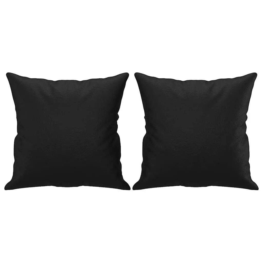 2-Seater Sofa Black Faux Leather Modern Lounge Couch 140cm