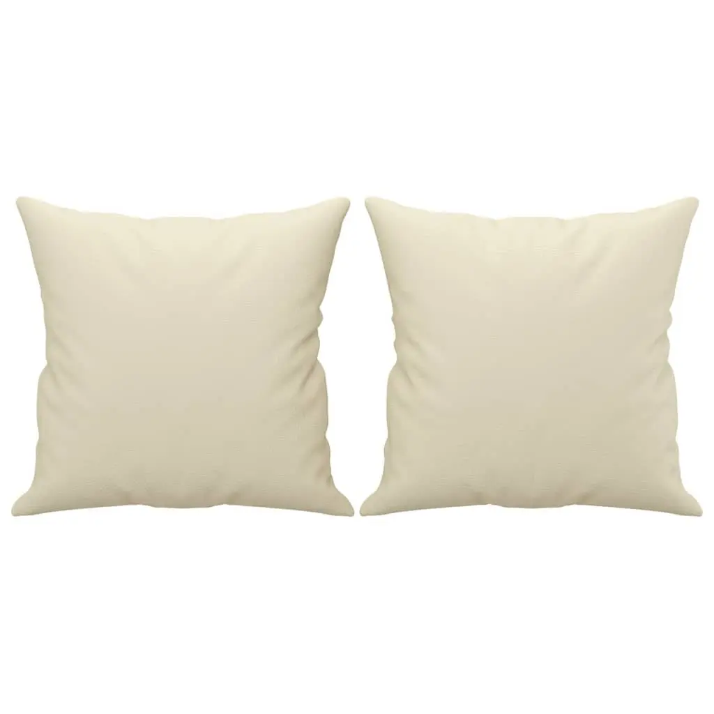 3-Seater Sofa Cream 180cm Faux Leather Couch for Living Room with Throw Pillows
