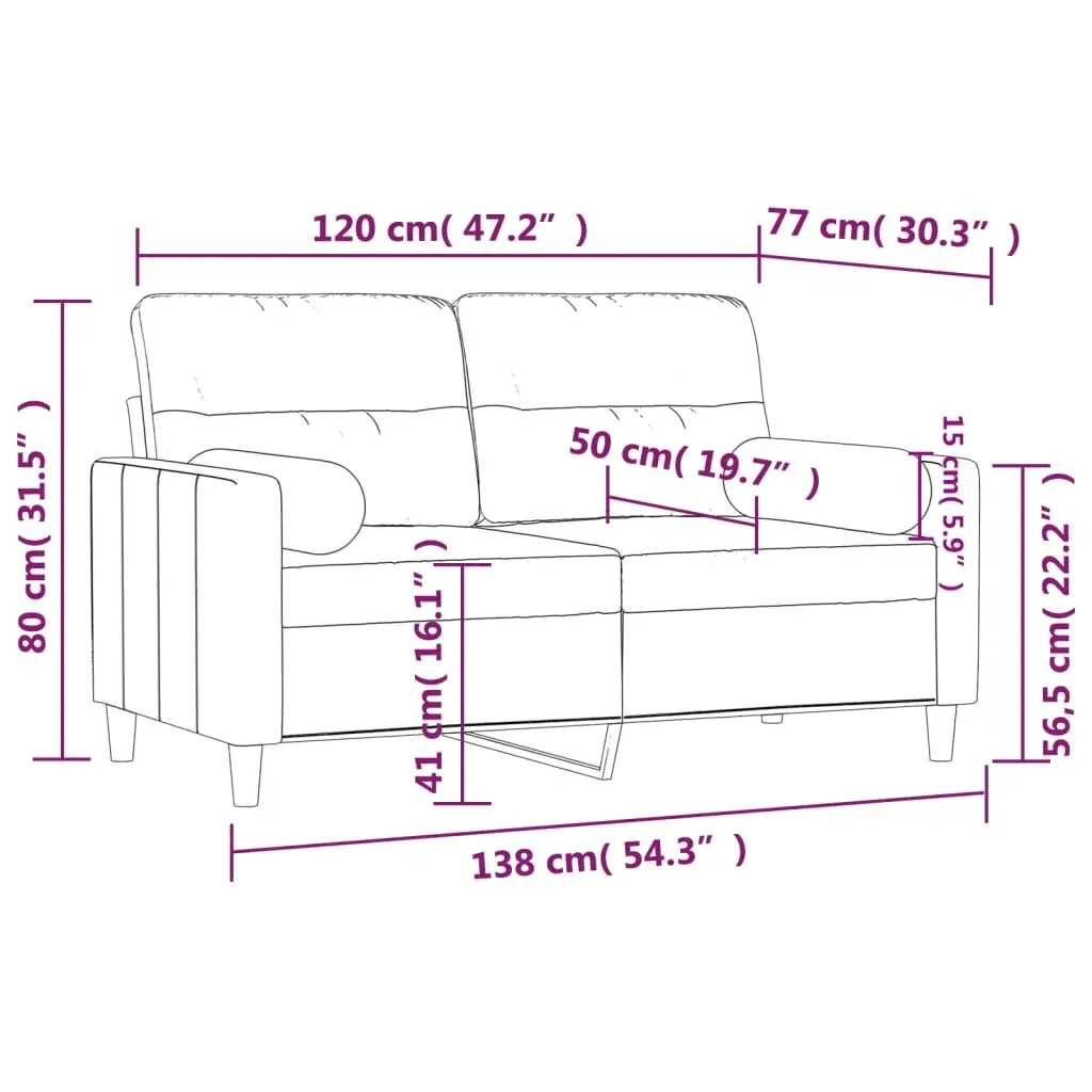 Grey Fabric Sofa 120cm