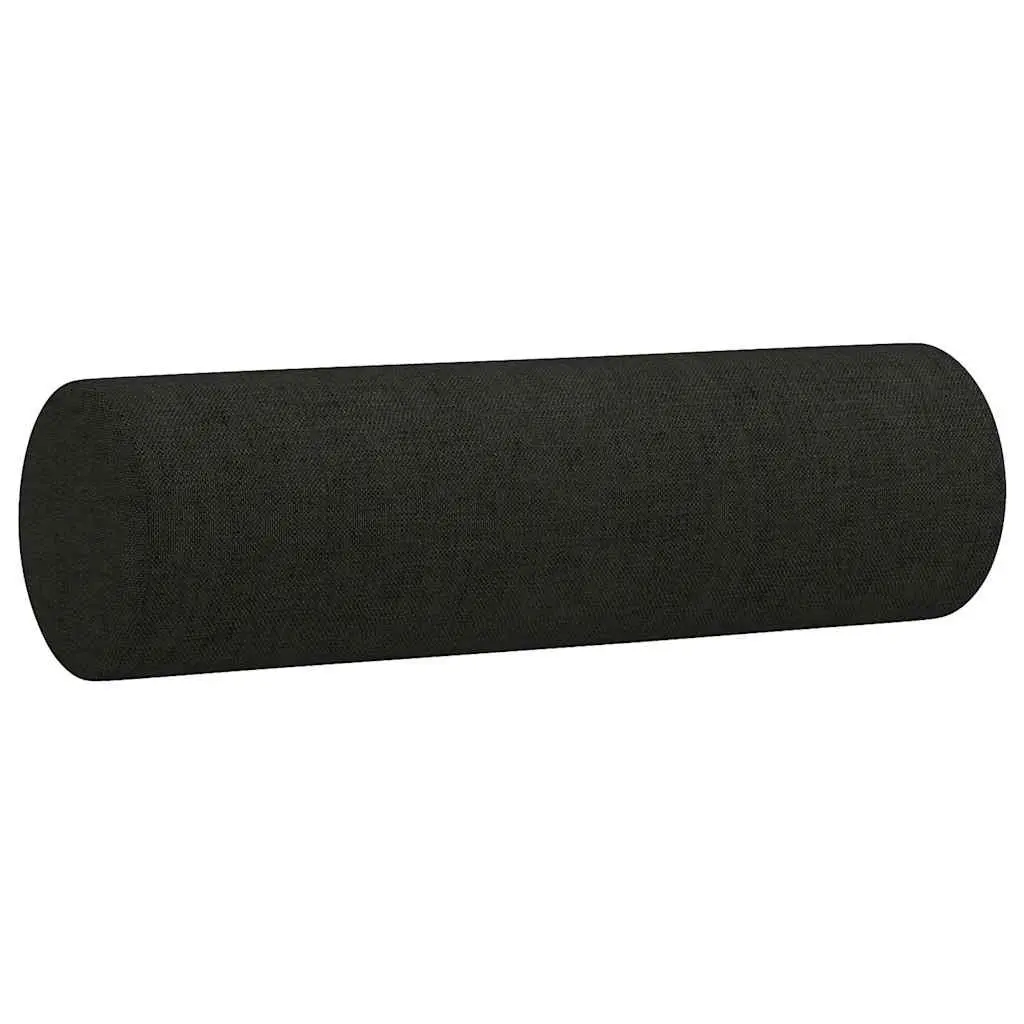 Fabric Couch 2-Seater Lounge 140cm Black with Throw Pillows