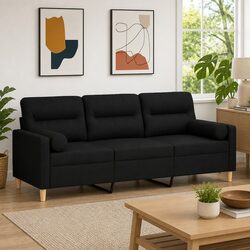3-Seater Black Sofa: Comfort Meets Practicality