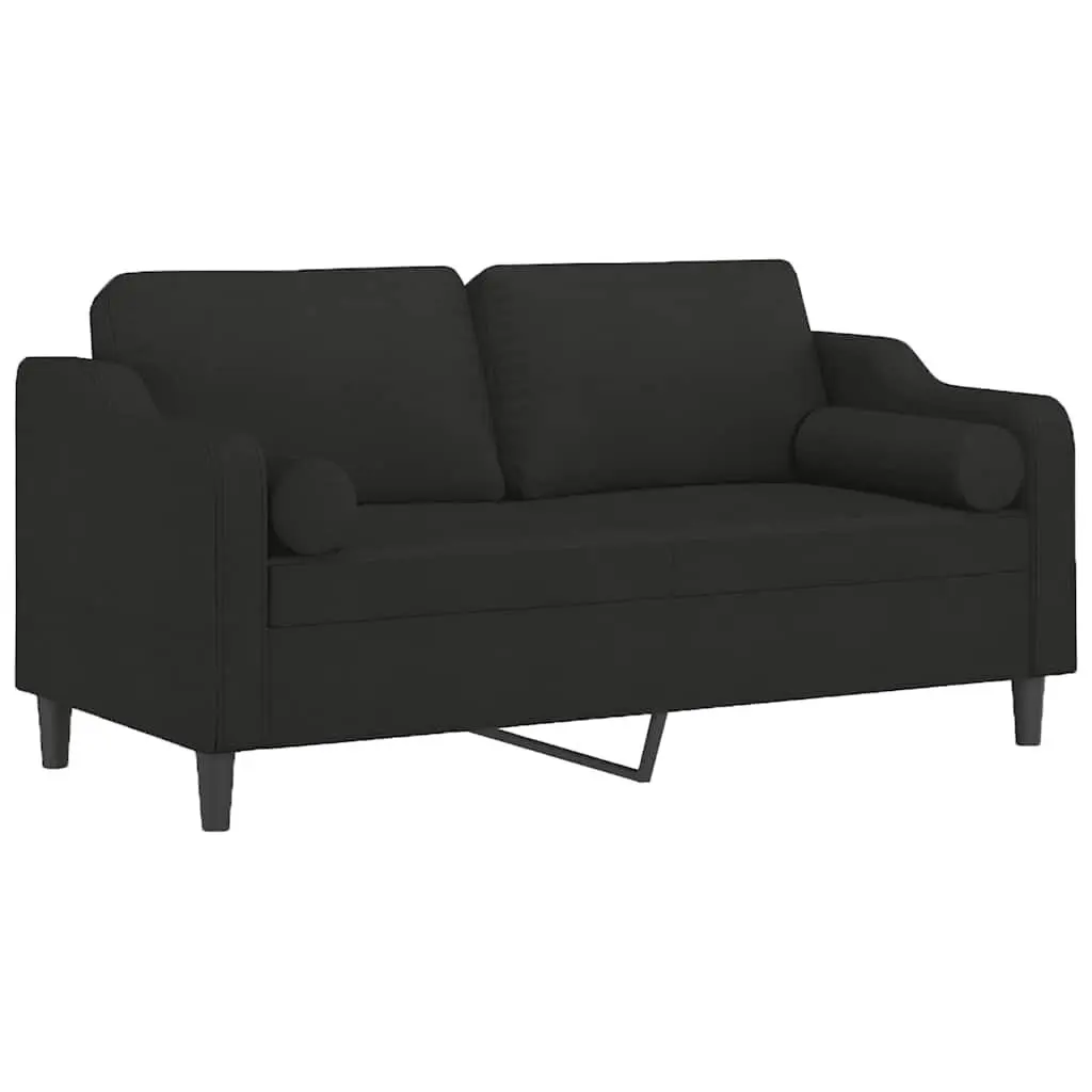 2-Seater Sofa Black 140cm Modern Lounge Furniture Fabric