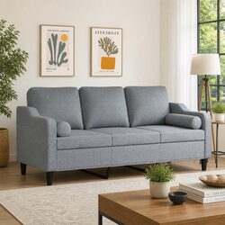 Light Grey 3-Seater Sofa with Practical Features