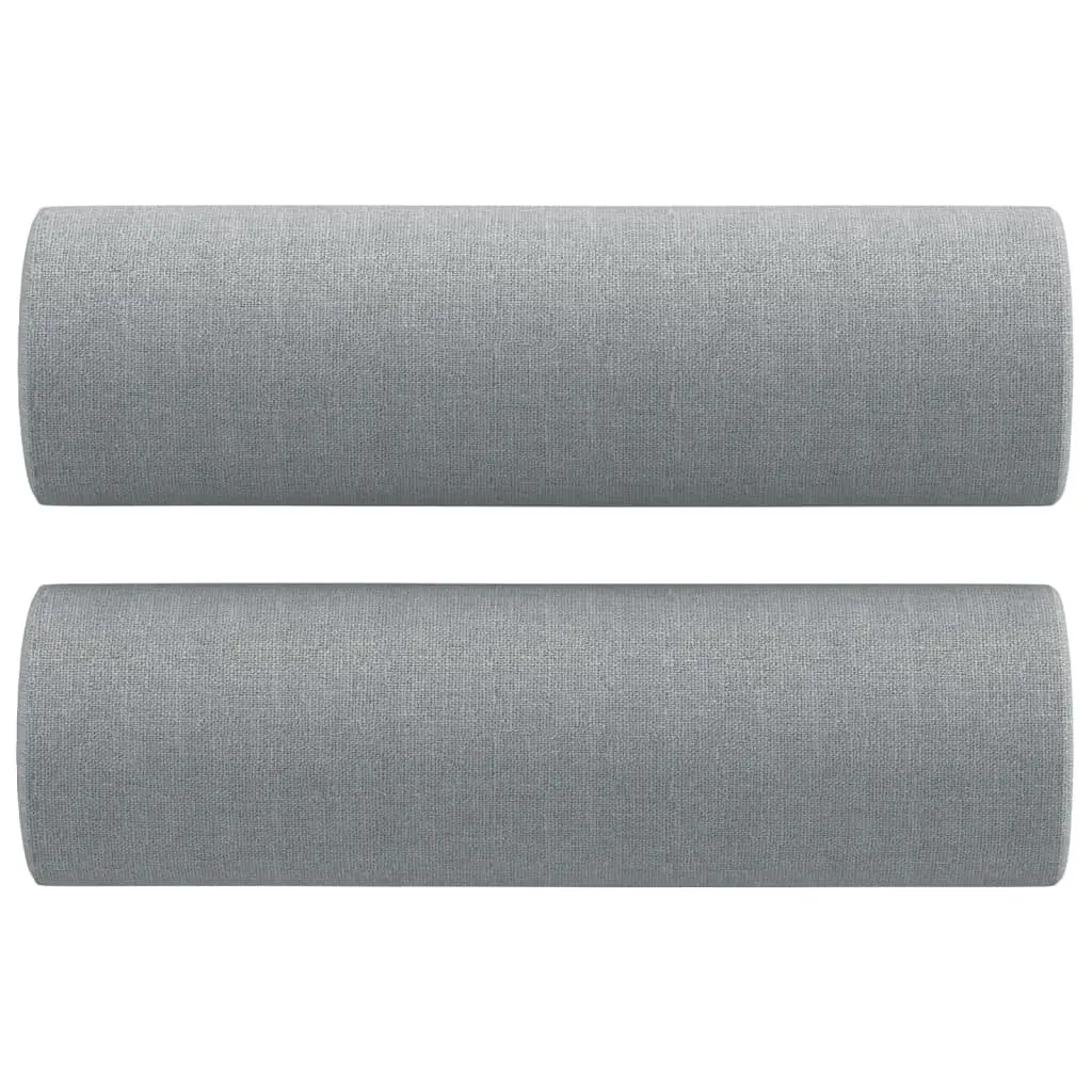 3-Seater Sofa Light Grey Modern Living Room Lounge Fabric Couch with Pillows