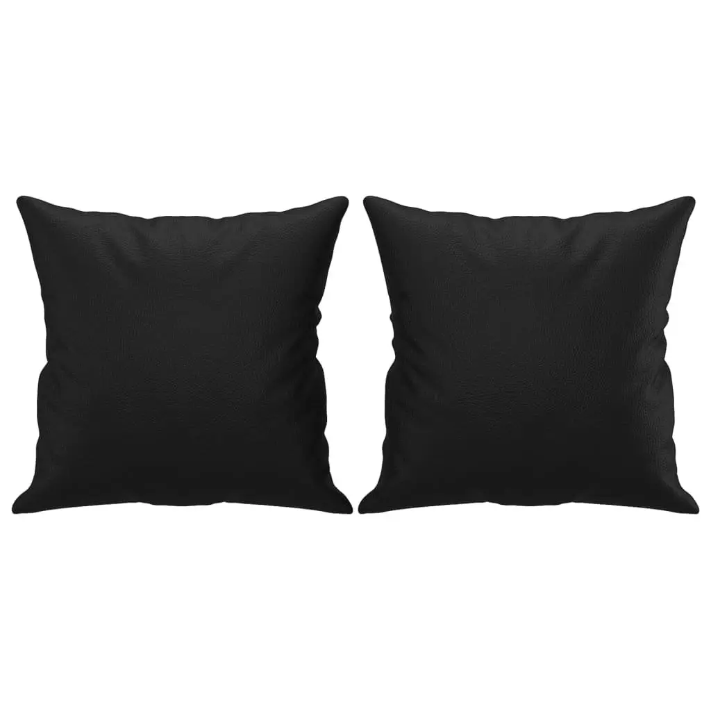 2-Seater Sofa Black Faux Leather Modern Lounge Couch 140cm