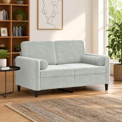 Comfortable 2-Seater Sofa in Grey Velvet