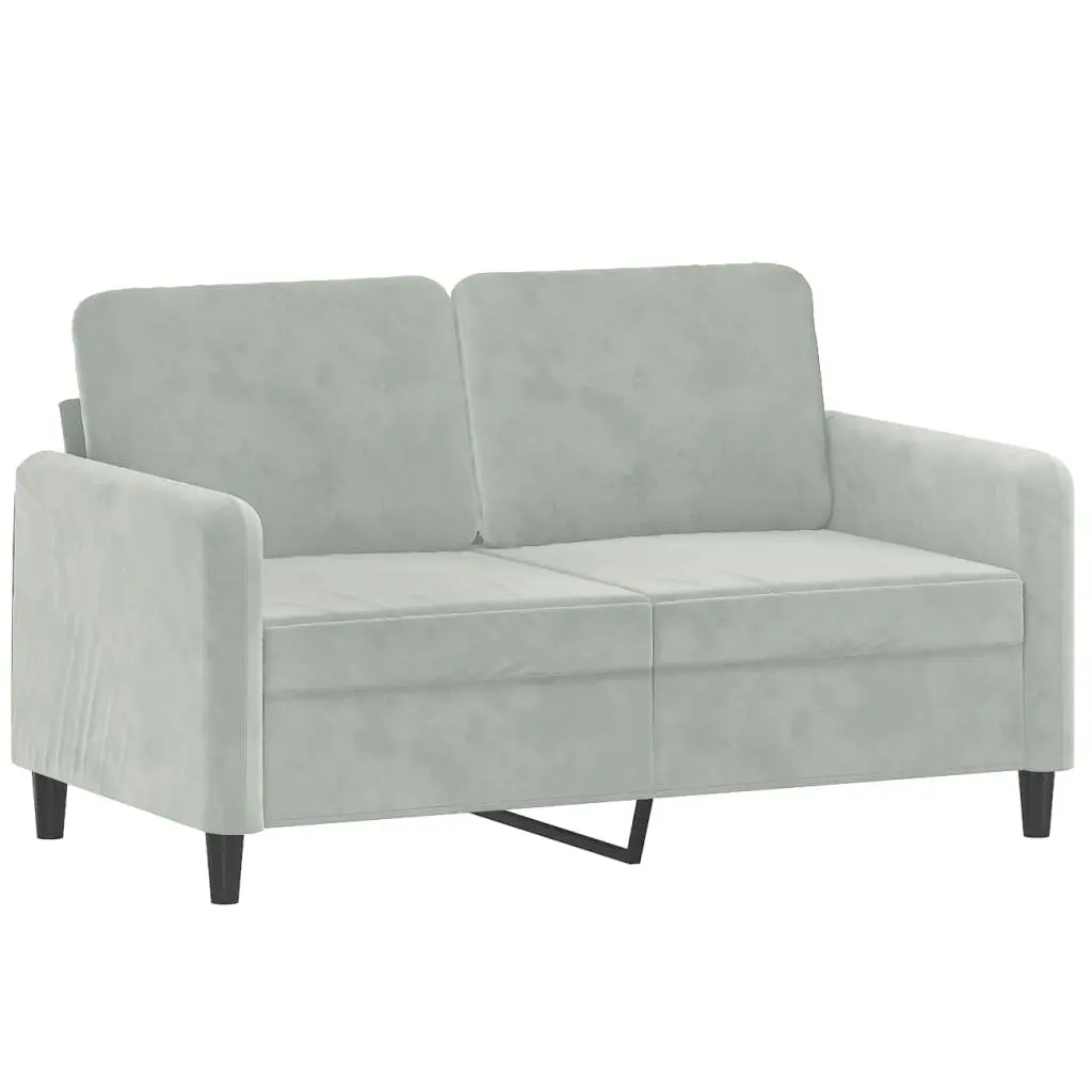2-Seater Sofa Grey Velvet Modern Living Room Couch