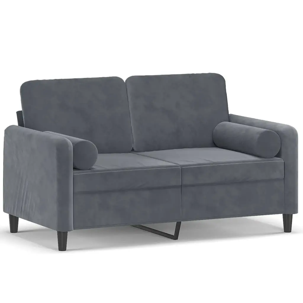Grey Velvet 2-Seater Sofa
